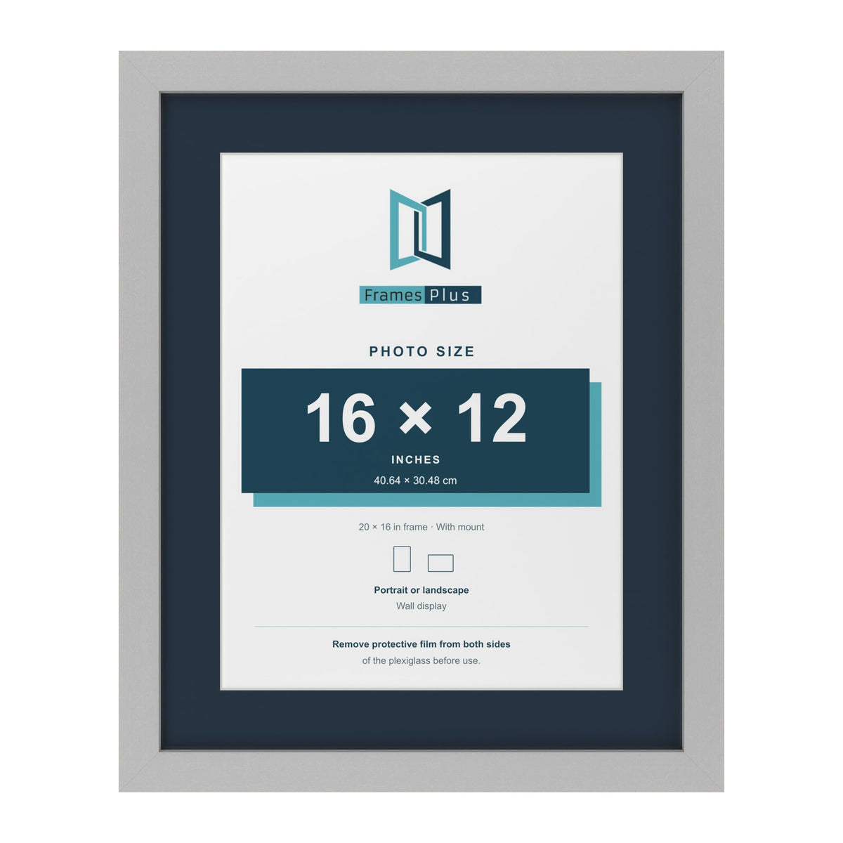 Light Grey 20 x 16 inch picture frame with a Pacific Blue mount for a 16 x 12 inch photo