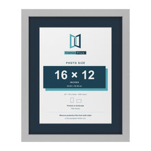 Light Grey 20 x 16 inch picture frame with a Pacific Blue mount for a 16 x 12 inch photo