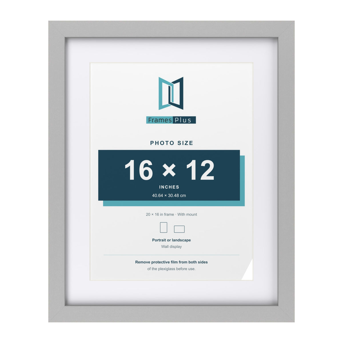 Light Grey 20 x 16 inch picture frame with a white mount for a 16 x 12 inch photo
