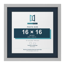 Light Grey 20 x 20 inch picture frame with a Pacific Blue mount for a 16 x 16 inch photo
