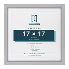Light Grey 20 x 20 inch picture frame with a white mount for a 17 x 17 inch photo