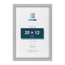 Light Grey 24 x 16 inch picture frame with a white mount for a 20 x 12 inch photo