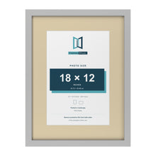 Light Grey 24 x 18 inch picture frame with an ivory mount for an 18 x 12 inch photo