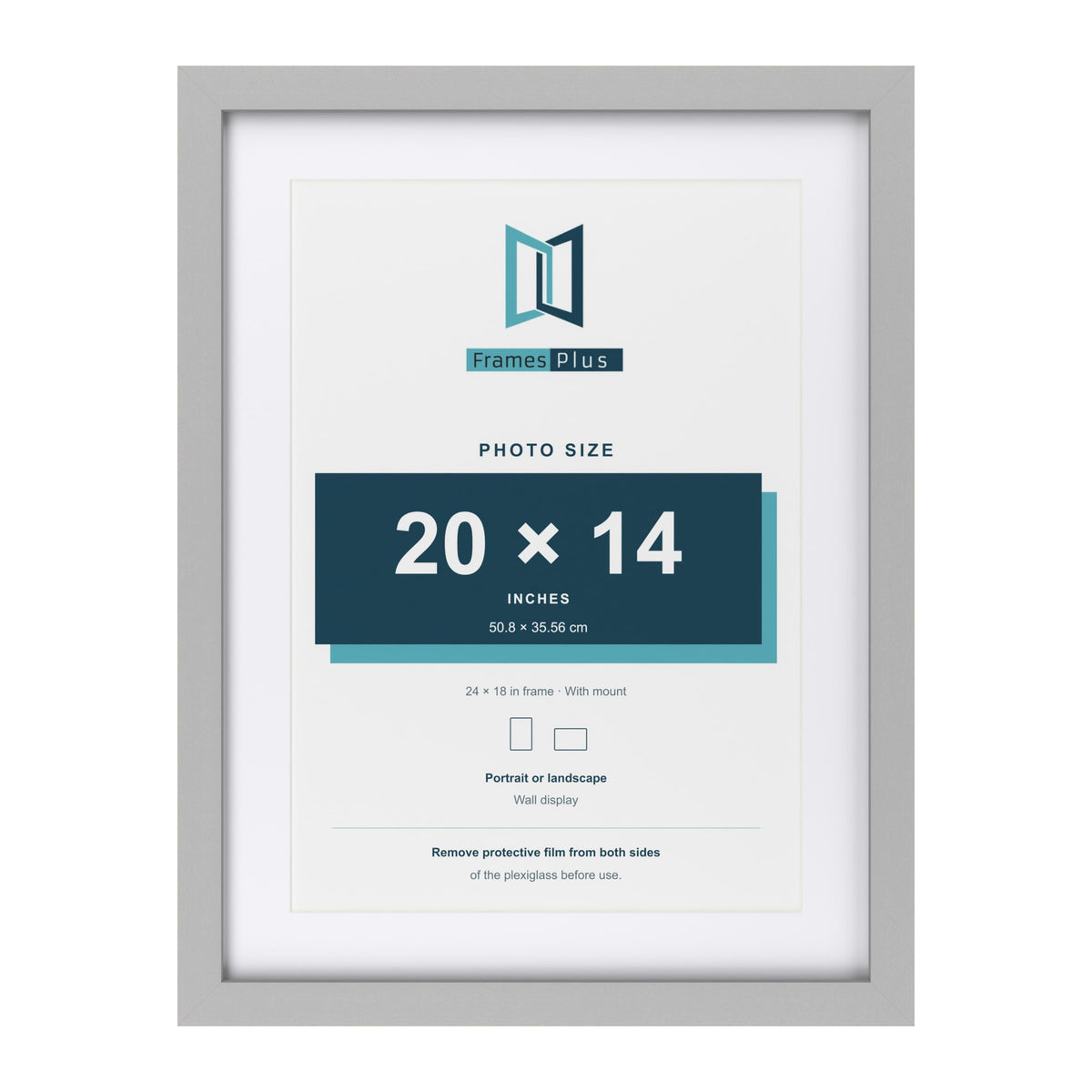 Light Grey 24 x 18 inch picture frame with a white mount for a 20 x 14 inch photo