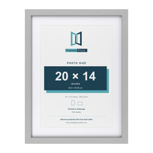 Light Grey 24 x 18 inch picture frame with a white mount for a 20 x 14 inch photo