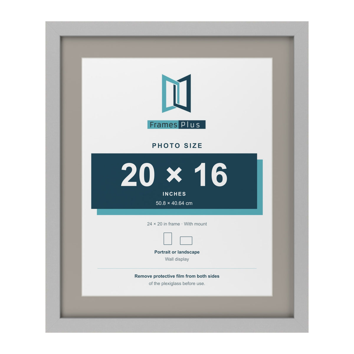 Light Grey 24 x 20 inch picture frame with a Dawn Grey mount for a 20 x 16 inch photo