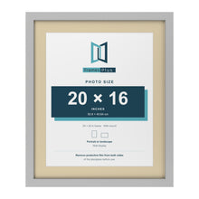 Light Grey 24 x 20 inch picture frame with an ivory mount for a 20 x 16 inch photo