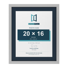 Light Grey 24 x 20 inch picture frame with a Pacific Blue mount for a 20 x 16 inch photo