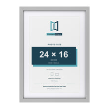Light Grey 28 x 20 inch picture frame with a white mount for a 24 x 16 inch photo