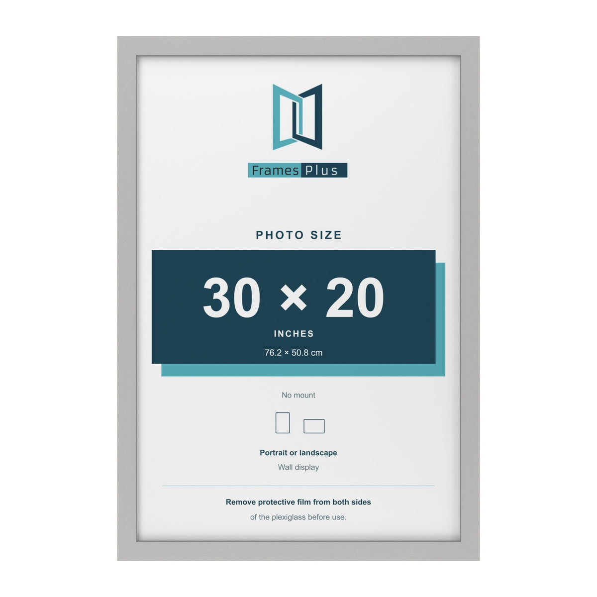 Light Grey picture frame for a 30 x 20 inch photo