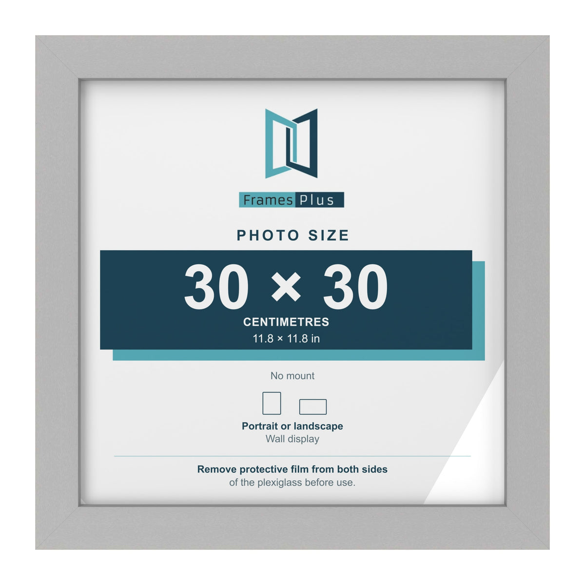 Light Grey picture frame for a 30 x 30 cm photo