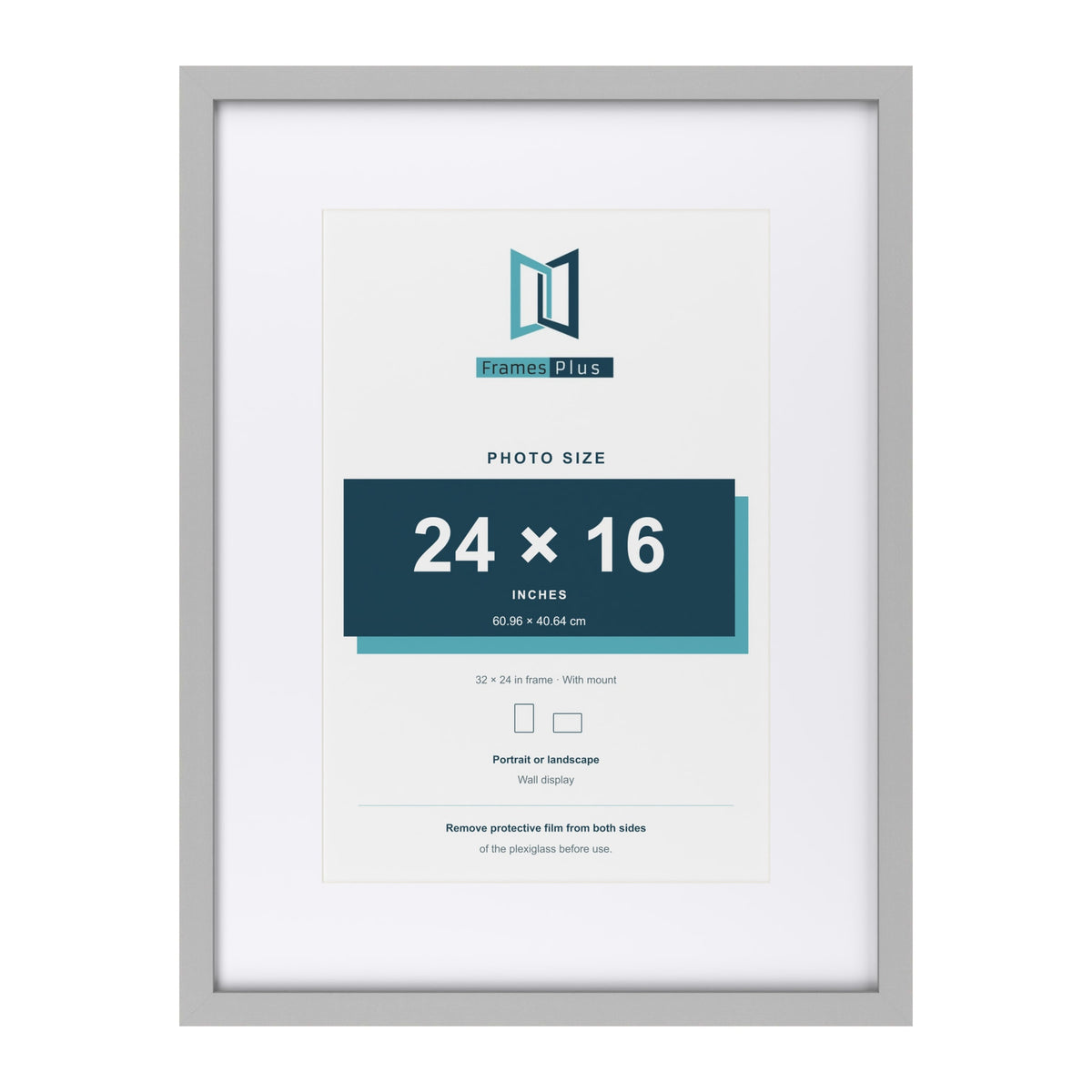 Light Grey 32 x 24 inch picture frame with a white mount for a 24 x 16 inch photo