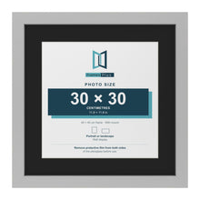 Light Grey 40 x 40 cm picture frame with a black mount for a 30 x 30 cm photo