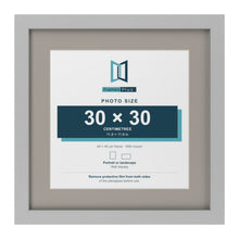 Light Grey 40 x 40 cm picture frame with a Dawn Grey mount for a 30 x 30 cm photo