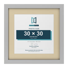 Light Grey 40 x 40 cm picture frame with an ivory mount for a 30 x 30 cm photo