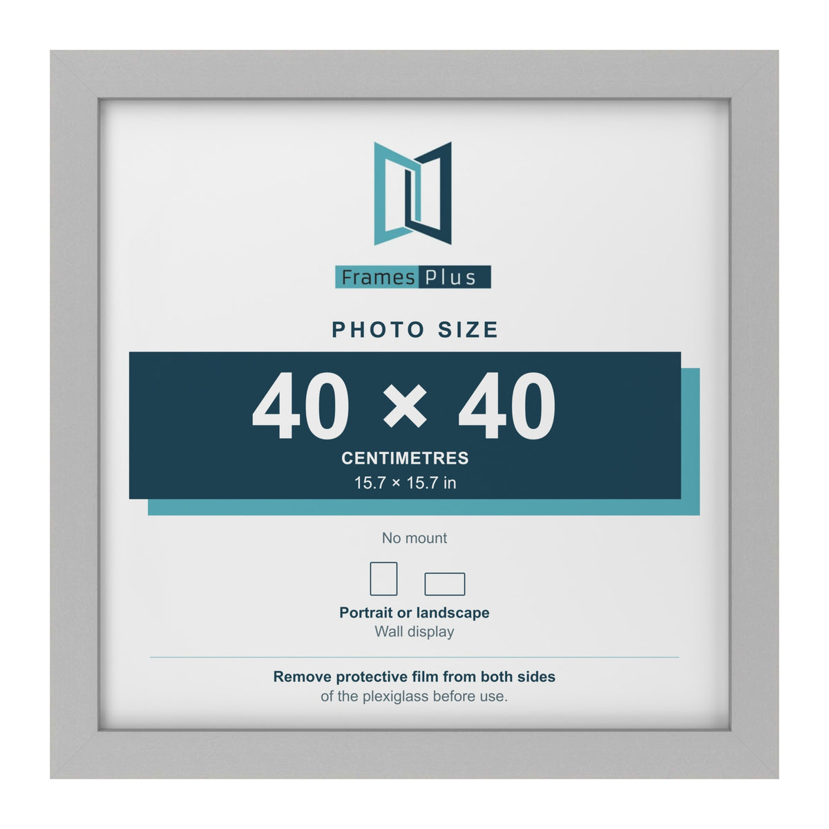 Light Grey picture frame for a 40 x 40 cm photo