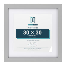 Light Grey 40 x 40 cm picture frame with a white mount for a 30 x 30 cm photo
