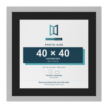 Light Grey 50 x 50 cm picture frame with a black mount for a 40 x 40 cm photo