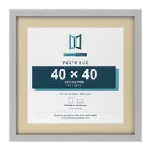 Light Grey 50 x 50 cm picture frame with an ivory mount for a 40 x 40 cm photo