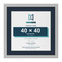Light Grey 50 x 50 cm picture frame with a Pacific Blue mount for a 40 x 40 cm photo