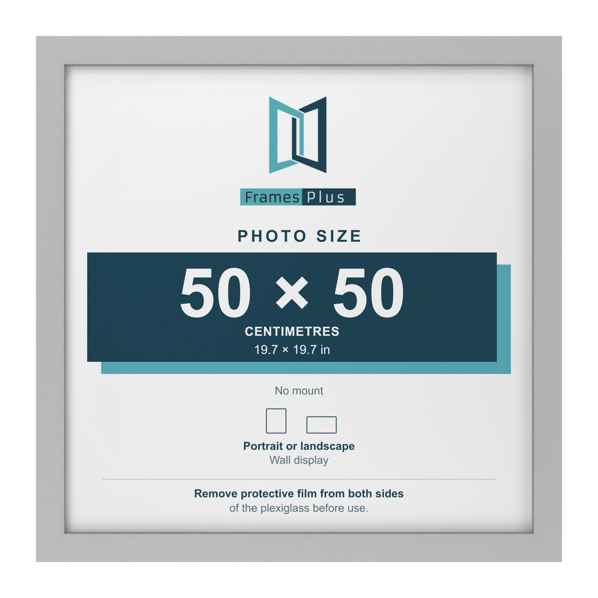 Light Grey picture frame for a 50 x 50 cm photo