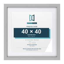 Light Grey 50 x 50 cm picture frame with a white mount for a 40 x 40 cm photo