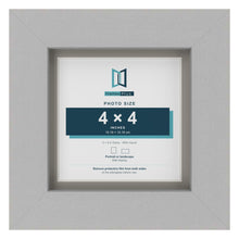 Light Grey 5 x 5 inch picture frame with a Dawn Grey mount for a 4 x 4 inch photo