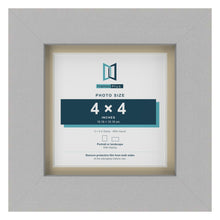 Light Grey 5 x 5 inch picture frame with an ivory mount for a 4 x 4 inch photo