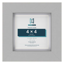Light Grey 5 x 5 inch picture frame with a white mount for a 4 x 4 inch photo