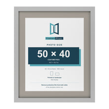 Light Grey 60 x 50 cm picture frame with a Dawn Grey mount for a 50 x 40 cm photo