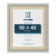 Light Grey 60 x 50 cm picture frame with an ivory mount for a 50 x 40 cm photo