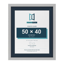 Light Grey 60 x 50 cm picture frame with a Pacific Blue mount for a 50 x 40 cm photo