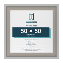 Light Grey 60 x 60 cm picture frame with a Dawn Grey mount for a 50 x 50 cm photo