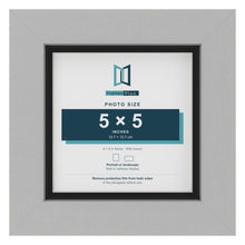 Light Grey 6 x 6 inch picture frame with a black mount for a 5 x 5 inch photo