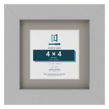 Light Grey 6 x 6 inch picture frame with a Dawn Grey mount for a 4 x 4 inch photo