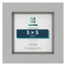 Light Grey 6 x 6 inch picture frame with a Dawn Grey mount for a 5 x 5 inch photo