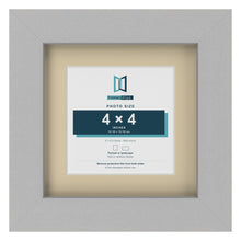 Light Grey 6 x 6 inch picture frame with an ivory mount for a 4 x 4 inch photo