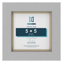 Light Grey 6 x 6 inch picture frame with an ivory mount for a 5 x 5 inch photo
