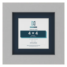 Light Grey 6 x 6 inch picture frame with a Pacific Blue mount for a 4 x 4 inch photo