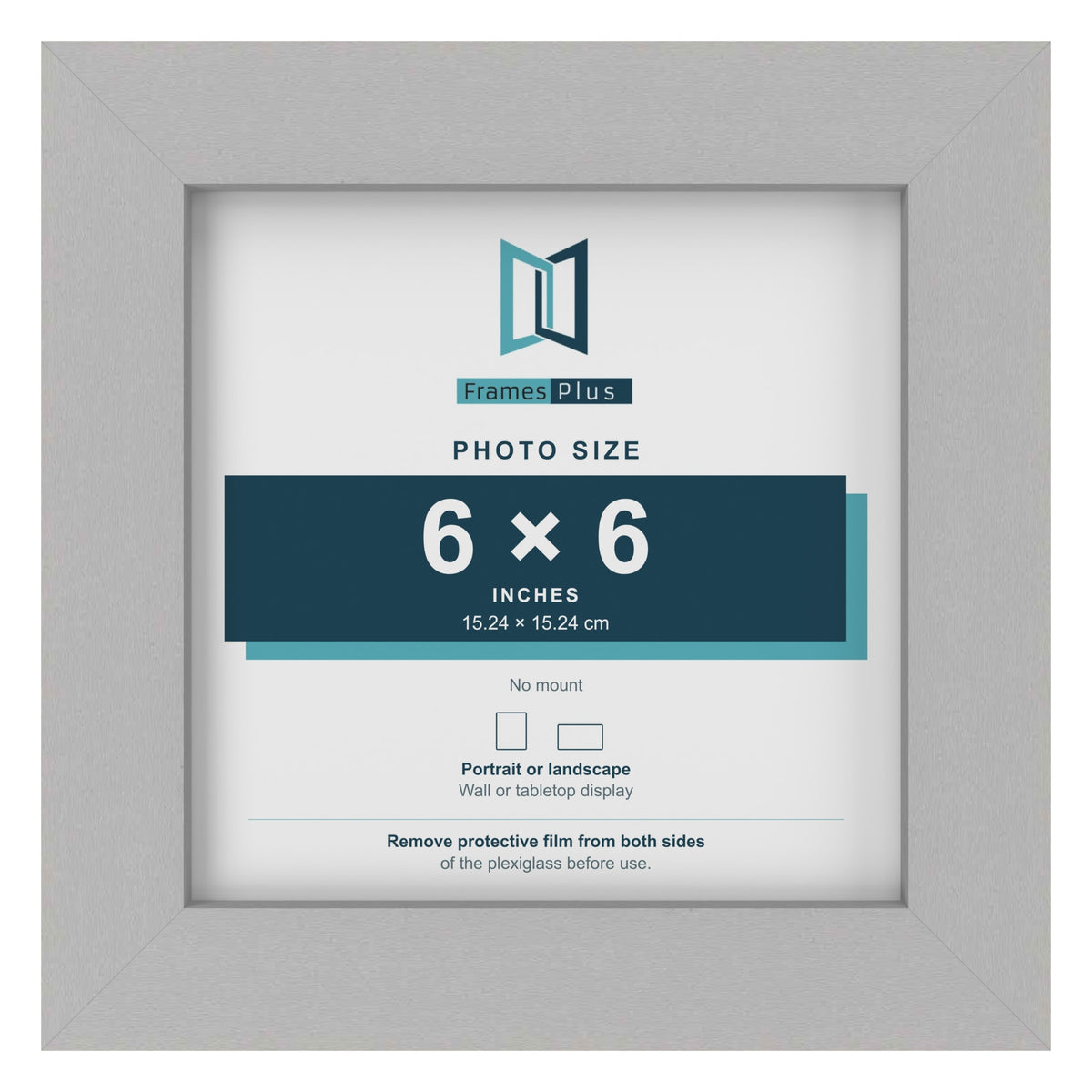 Light Grey picture frame for a 6 x 6 inch photo