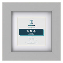 Light Grey 6 x 6 inch picture frame with a white mount for a 4 x 4 inch photo