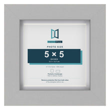 Light Grey 6 x 6 inch picture frame with a white mount for a 5 x 5 inch photo