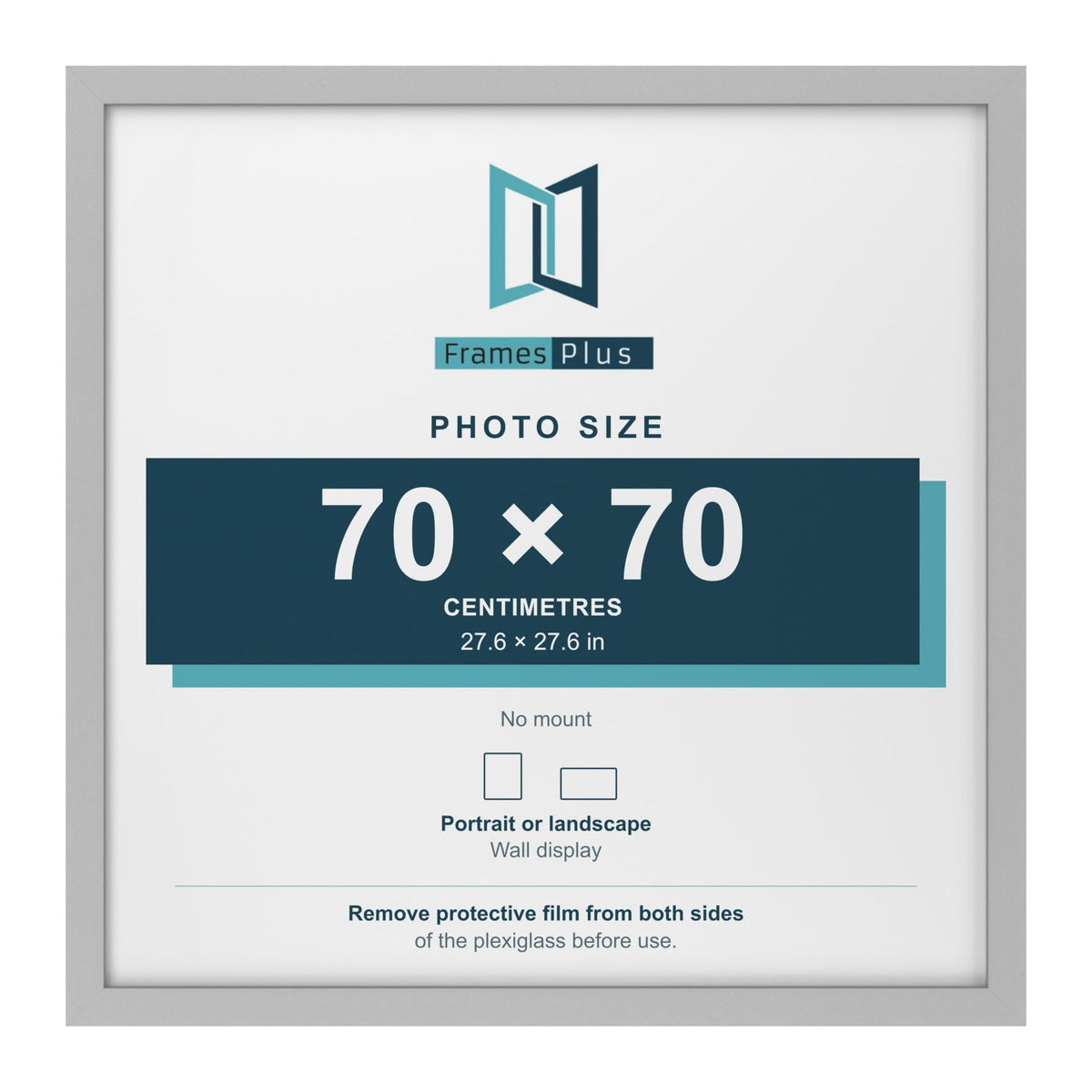 Light Grey picture frame for a 70 x 70 cm photo
