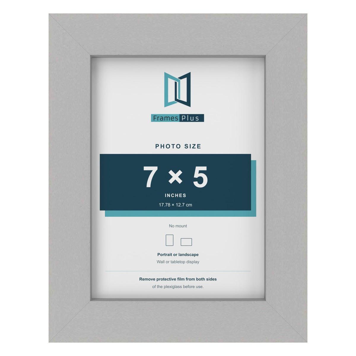 Light Grey picture frame for a 7 x 5 inch photo