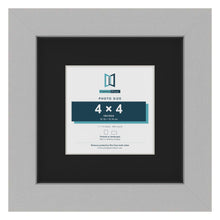 Light Grey 7 x 7 inch picture frame with a black mount for a 4 x 4 inch photo