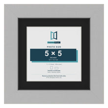 Light Grey 7 x 7 inch picture frame with a black mount for a 5 x 5 inch photo