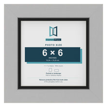 Light Grey 7 x 7 inch picture frame with a black mount for a 6 x 6 inch photo
