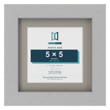 Light Grey 7 x 7 inch picture frame with a Dawn Grey mount for a 5 x 5 inch photo