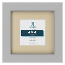 Light Grey 7 x 7 inch picture frame with an ivory mount for a 4 x 4 inch photo