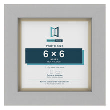 Light Grey 7 x 7 inch picture frame with an ivory mount for a 6 x 6 inch photo